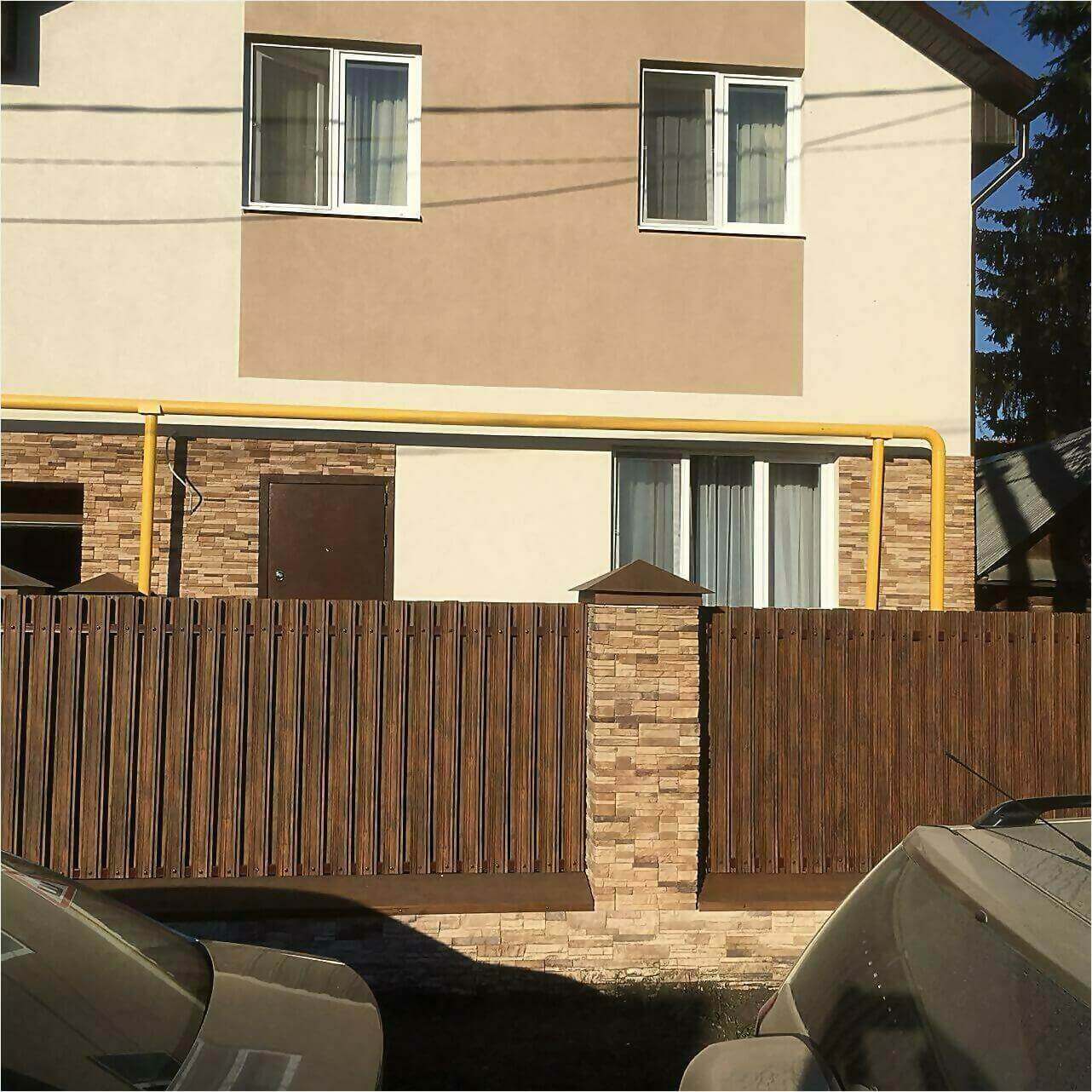 забор из штакетника 70м каштан фото1 в Кременкуле