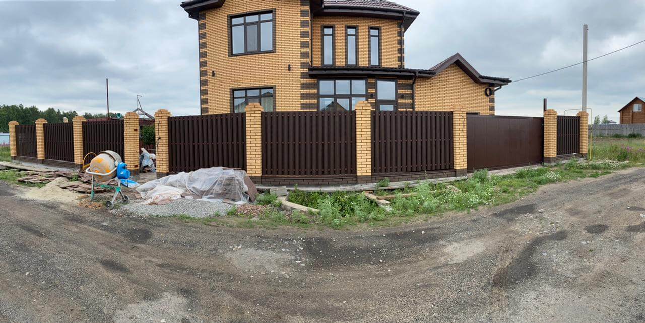 забор из штакетника Шоколад двухсторонний фото1 в Кременкуле