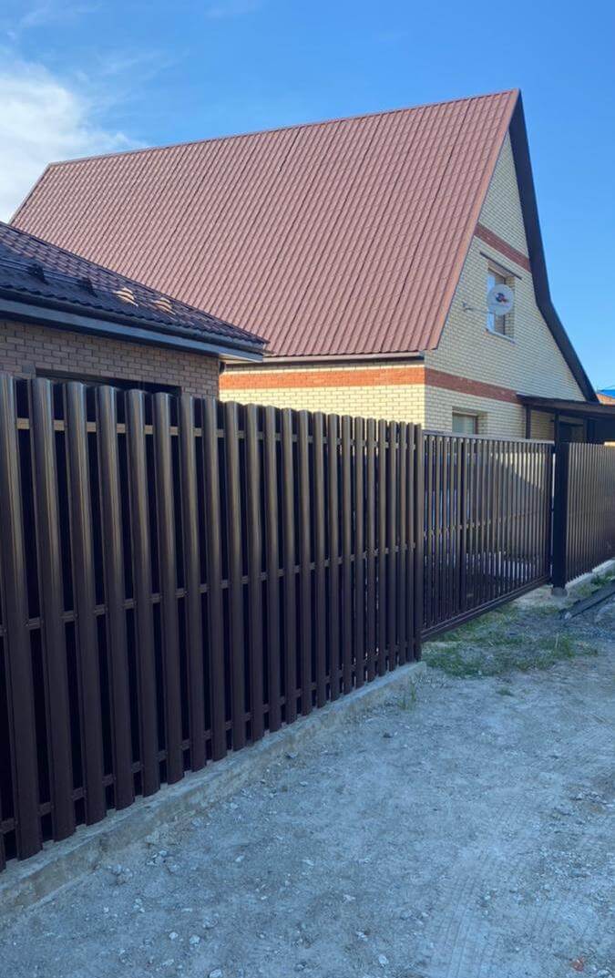 забор из штакетника шоколад фото2 в Кременкуле