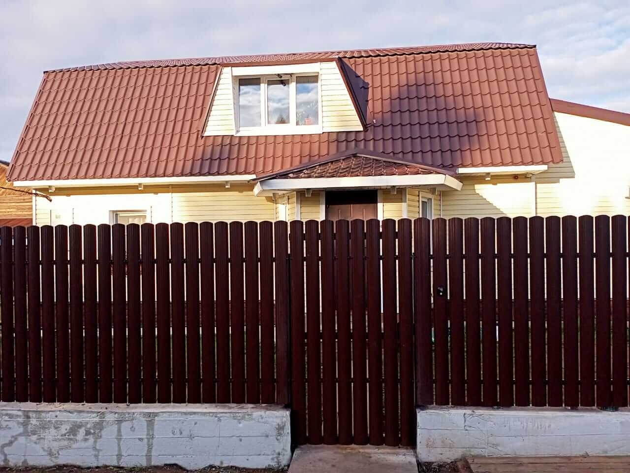 забор из штакетника шоколад фото4 в Кременкуле