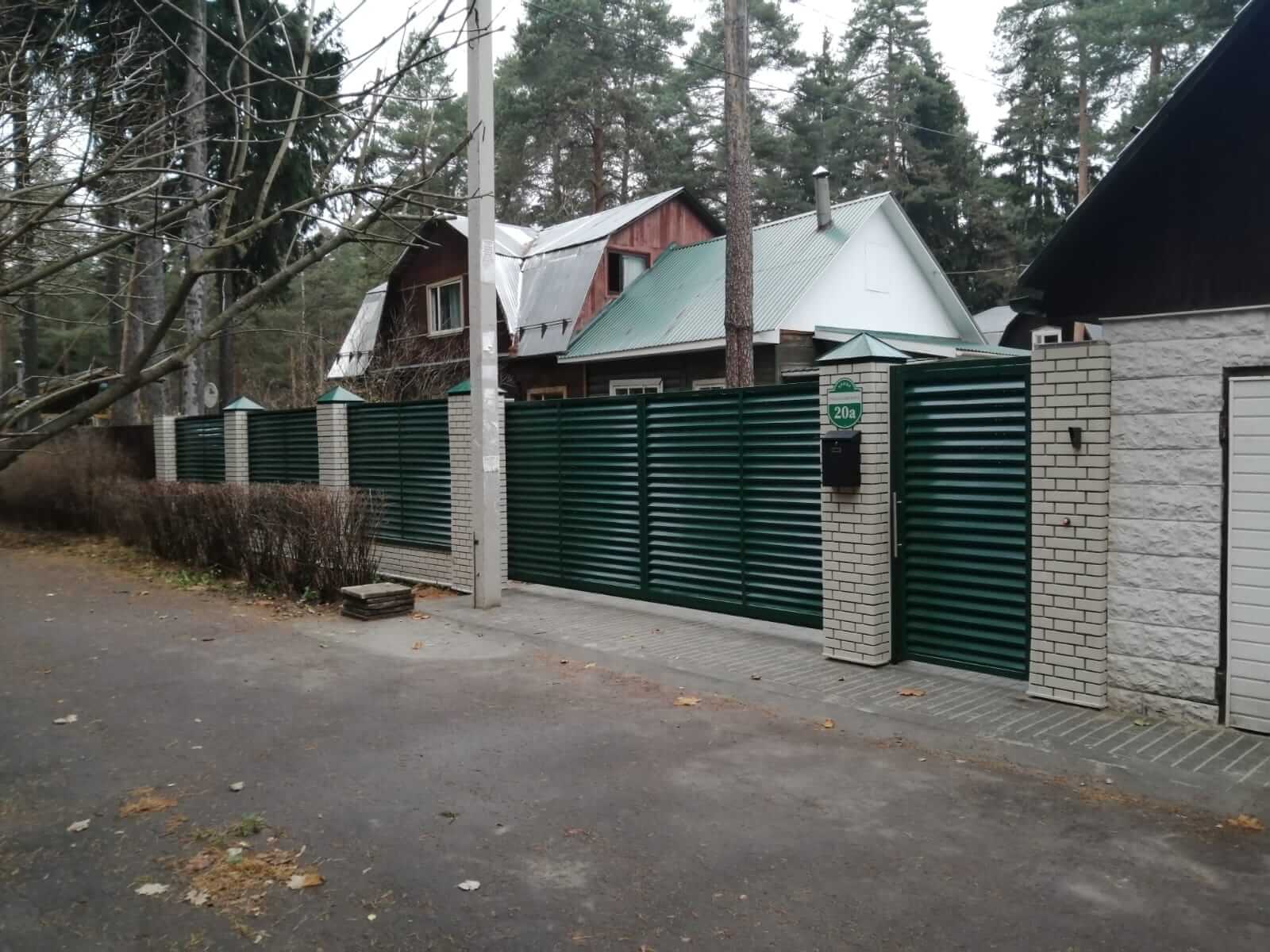 Забор-жалюзи с ламелями ЭКО-Z Зеленый Мох фото1 в Кременкуле