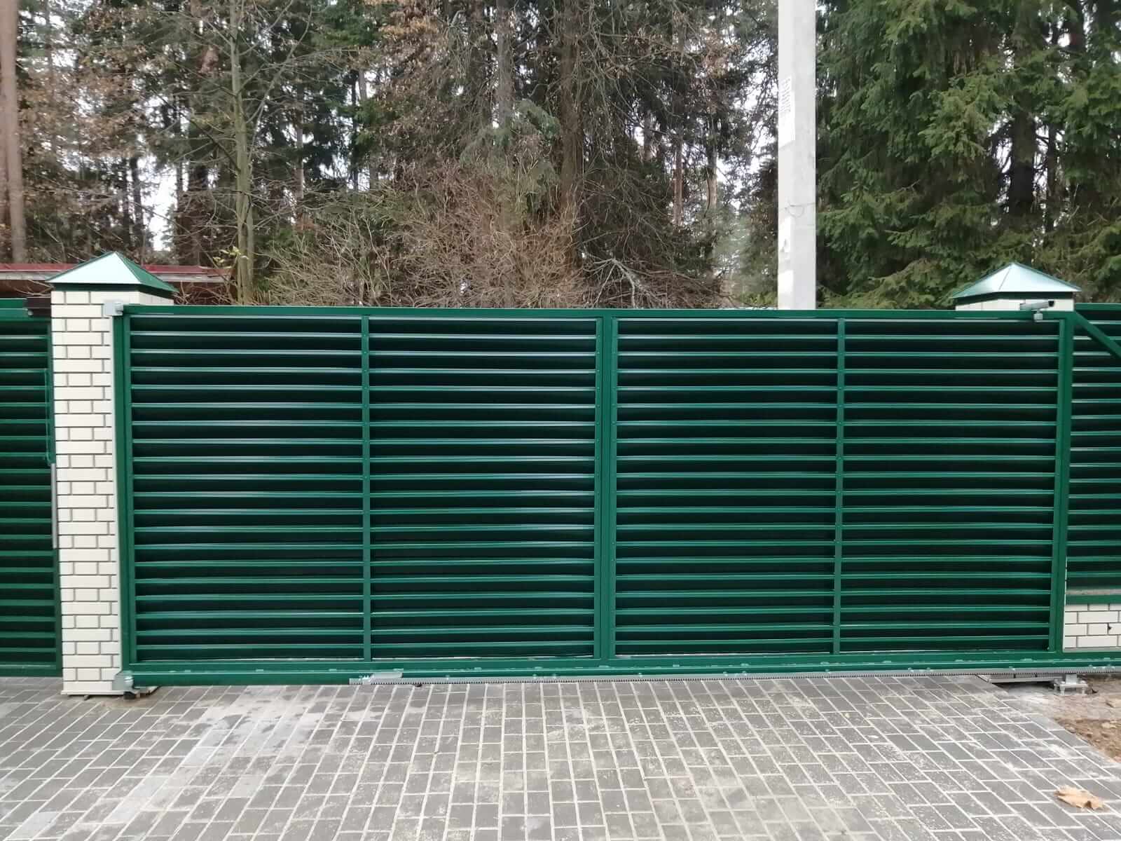 Забор-жалюзи с ламелями ЭКО-Z Зеленый Мох фото3 в Кременкуле