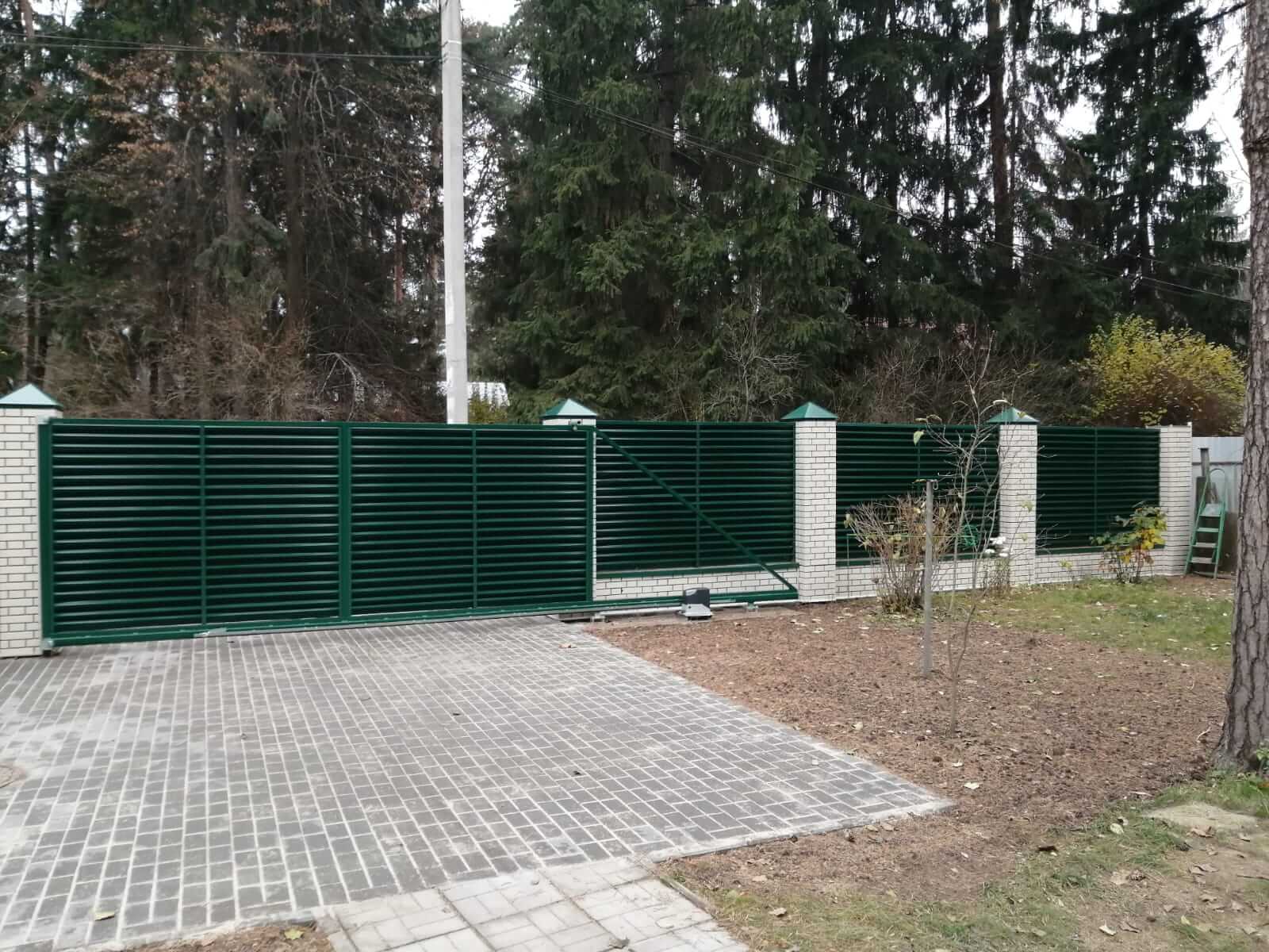 Забор-жалюзи с ламелями ЭКО-Z Зеленый Мох фото5 в Кременкуле