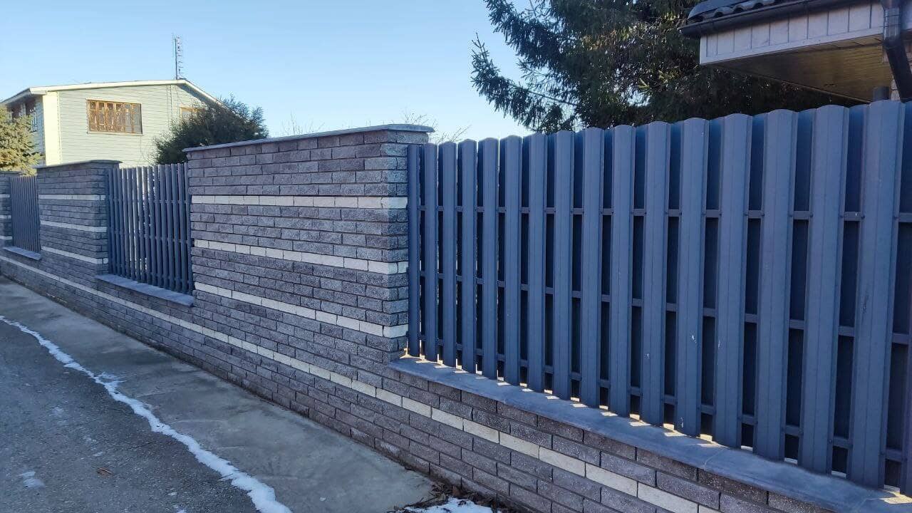 забор из штакетника RAL7024/7024 Серый графит двусторонний фото2 в Кременкуле