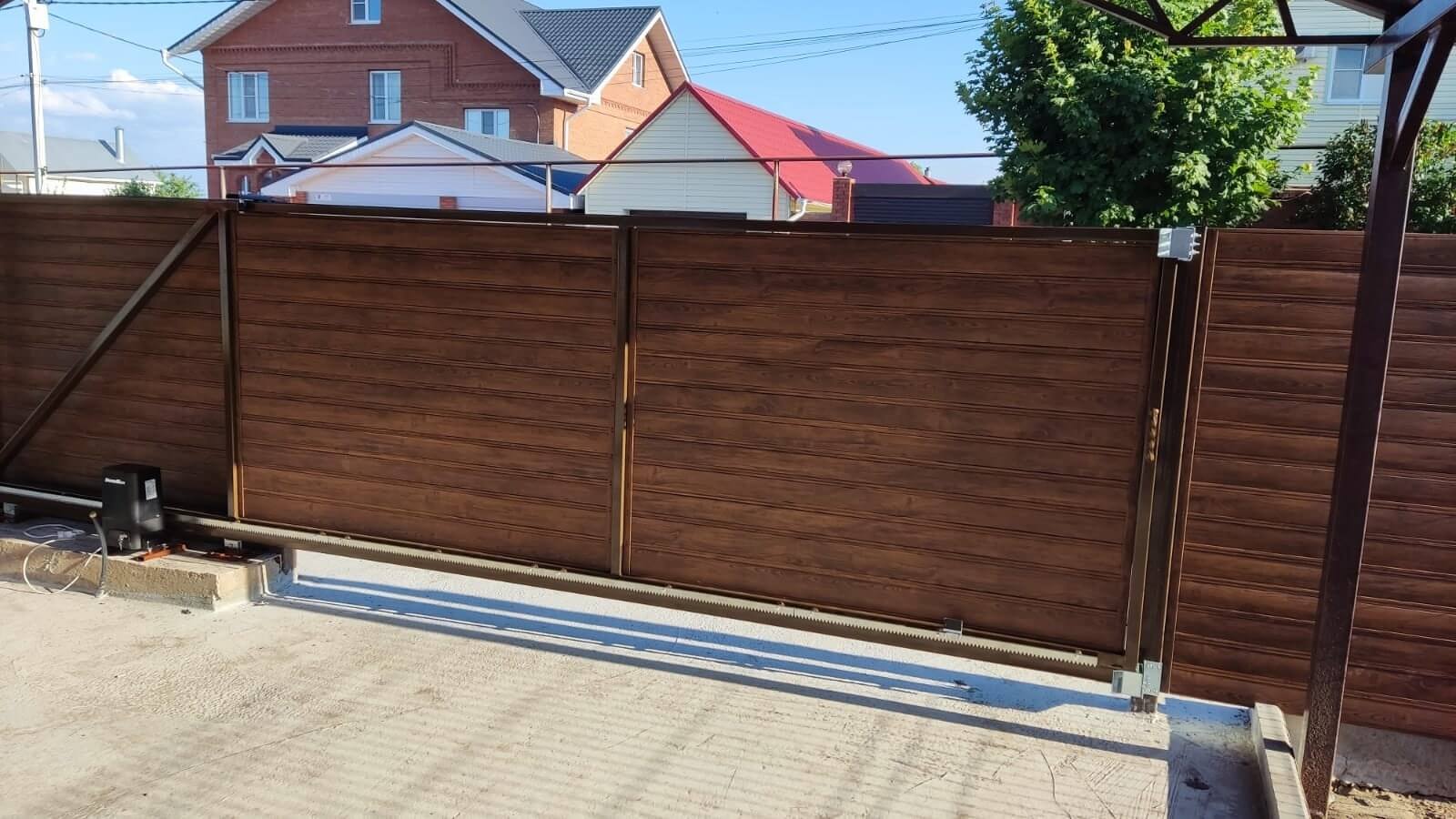 Забор-ранчо из металлопланкена 76м Printech Каштан 2-х сторонний фото3 в Кременкуле