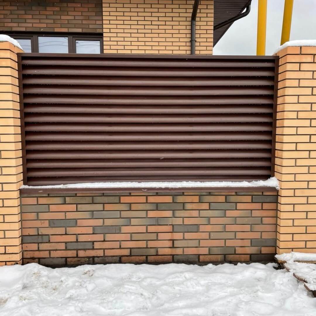 Забор-жалюзи ral8017/8017 шоколад двухсторонний фото6 в Кременкуле