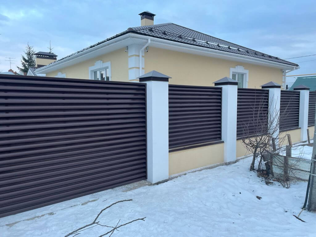 Забор-жалюзи ral8017/8017 шоколад двусторонний фото5 в Кременкуле