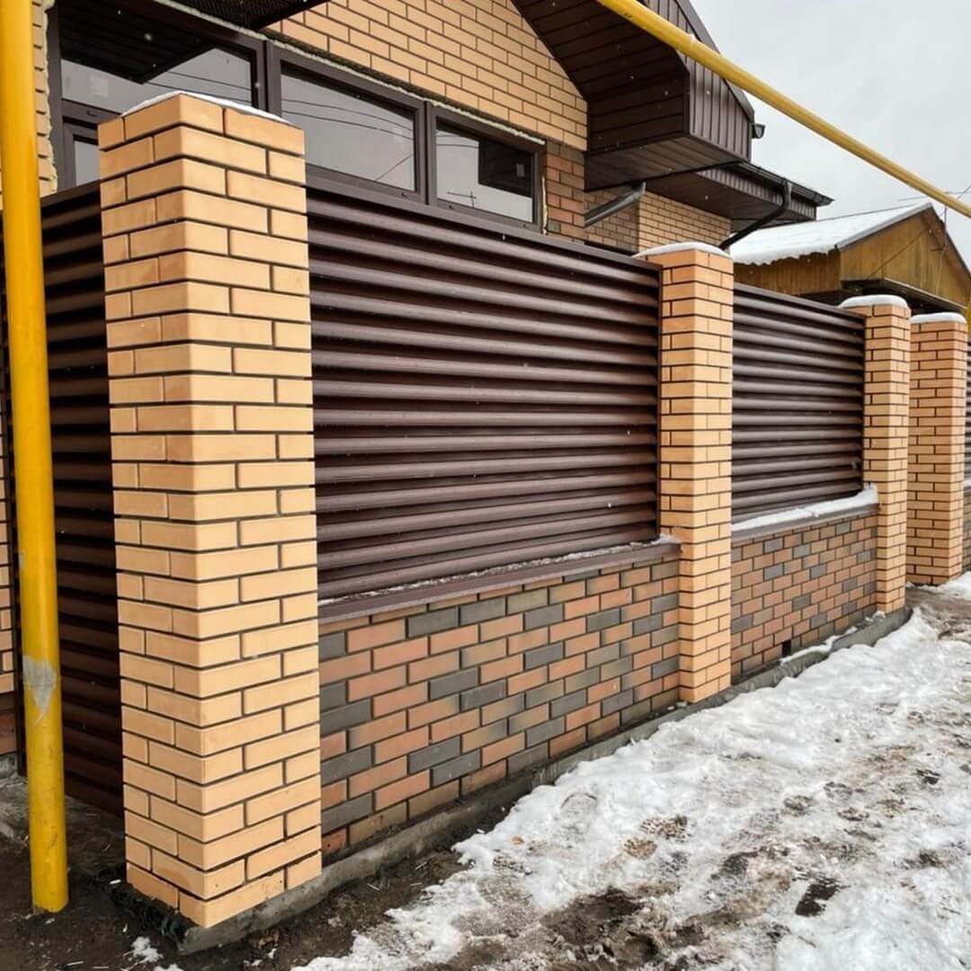 Забор-жалюзи ral8017/8017 шоколад двухсторонний фото1 в Кременкуле