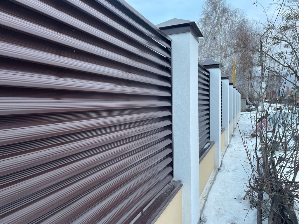 Забор-жалюзи ral8017/8017 шоколад двусторонний фото6 в Кременкуле