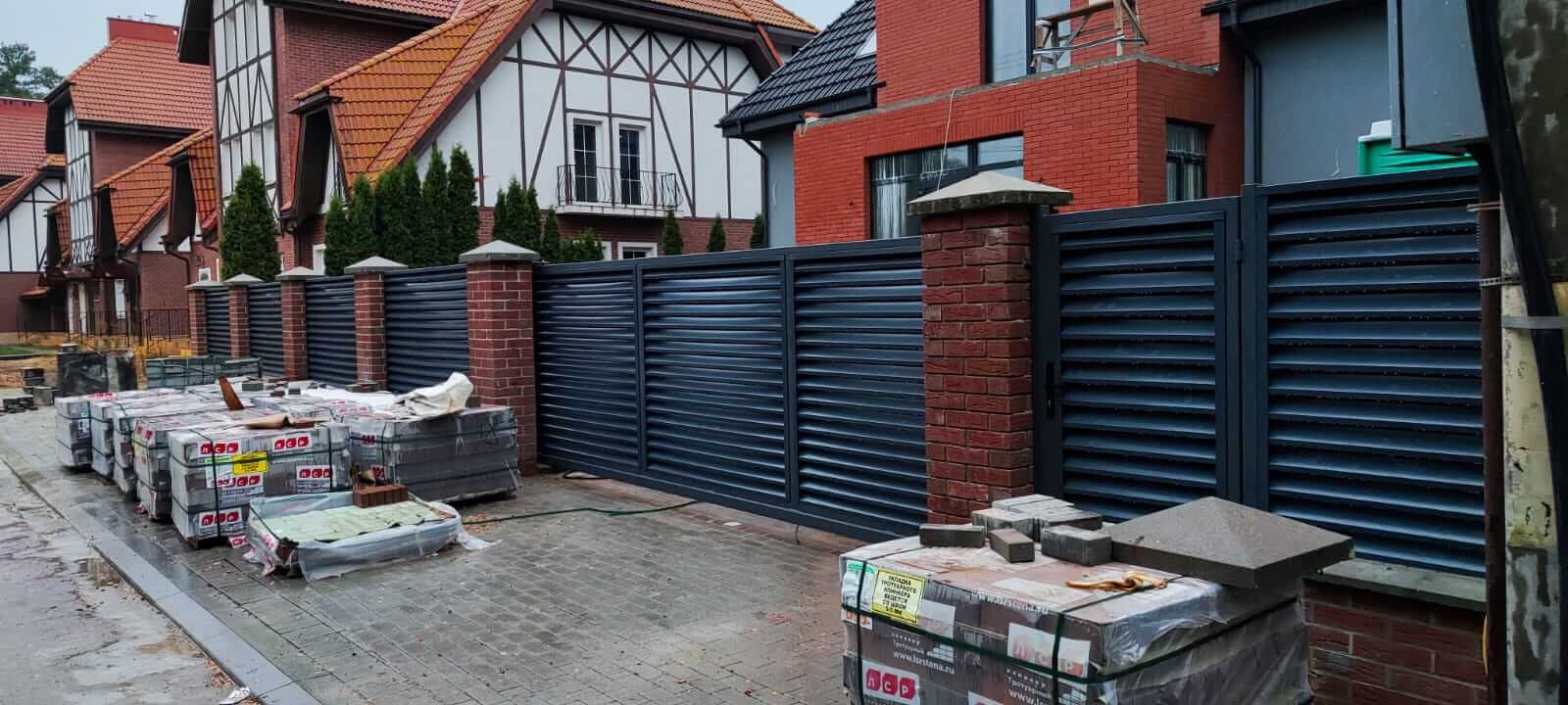 забор-жалюзи с ламелями эко-z ral7024 серый графит фото17 в Кременкуле