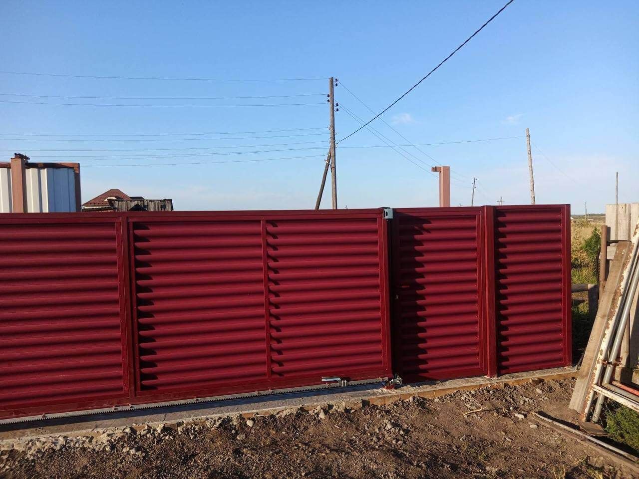 Забор-жалюзи 44м RAL3005/3005 Красное Вино двусторонний фото 2 в Кременкуле