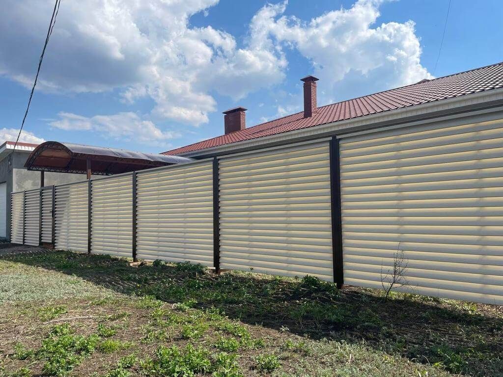 Забор из ламелей Еврожалюзи 25м RAL1015/1015 Слоновая Кость двусторонний в Кременкуле