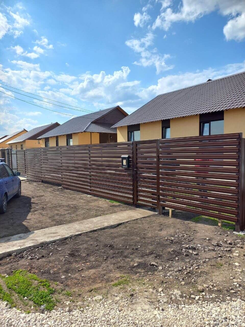 Забор-ранчо из широкого штакетника 24м RAL8017/8017 Шоколад двусторонний в Кременкуле