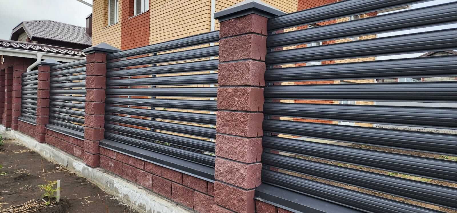 Забор-ранчо из штакетника 21м RAL7024/7024 Серый Графит МАТТЕ двусторонний в Кременкуле
