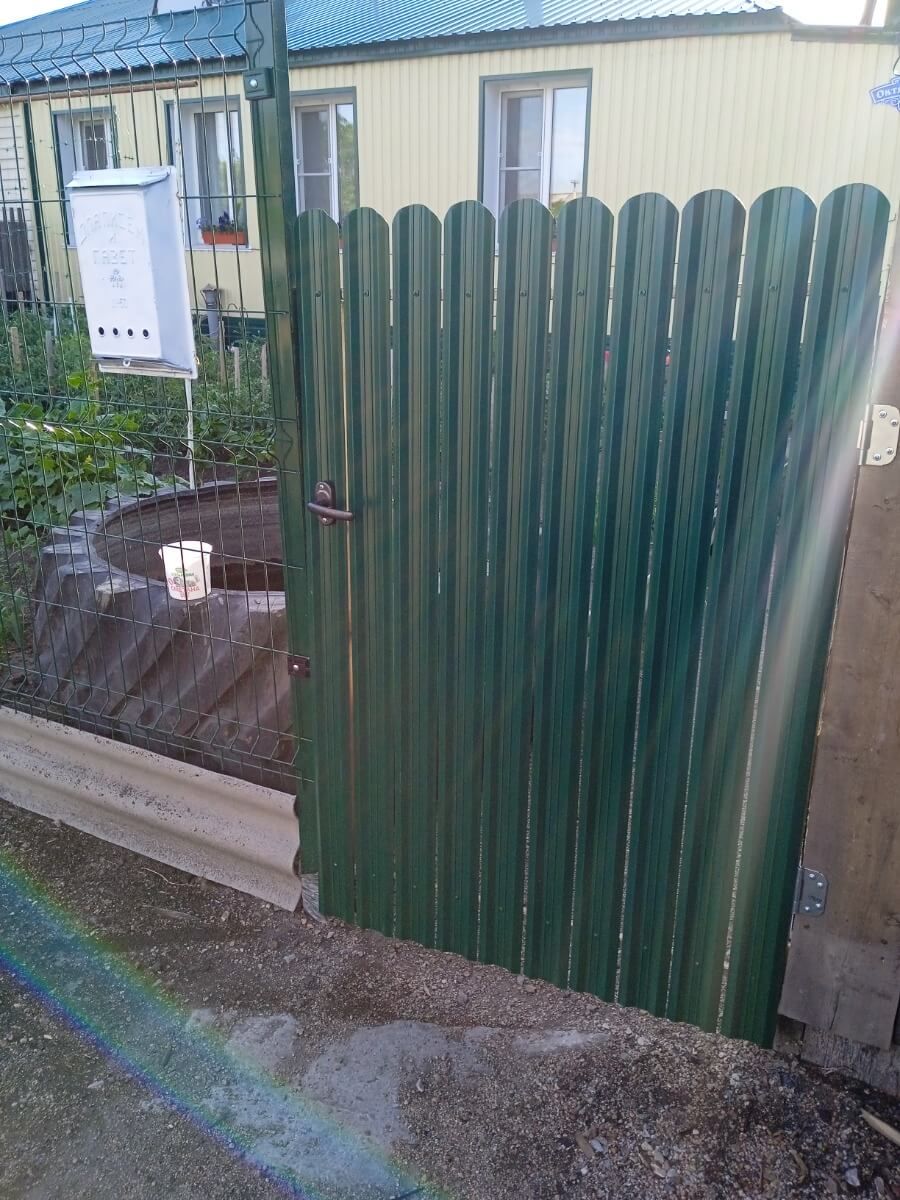 Калитка из штакетника ЭКО-М RAL6005/6005 Зеленый Мох двусторонний в Кременкуле