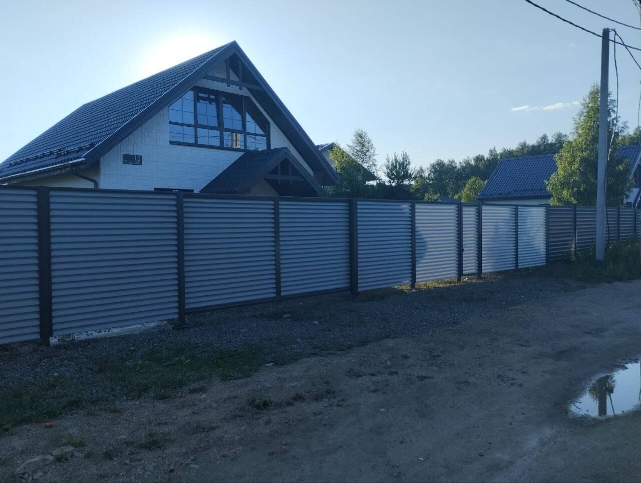 Забор из ламелей еврожалюзи 20м RAL7004 Серый фото 3 в Кременкуле