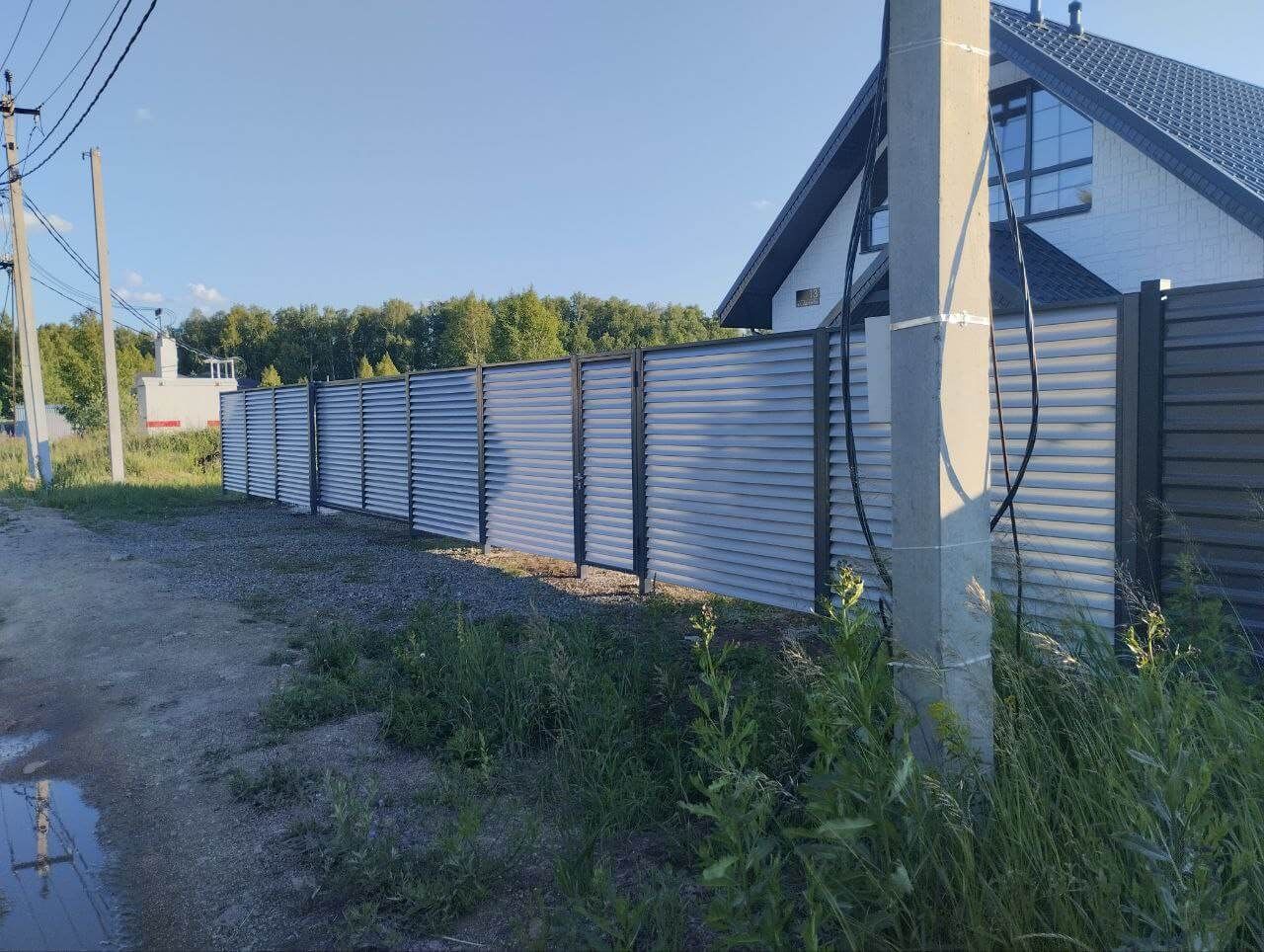 Забор из ламелей еврожалюзи 20м RAL7004 Серый фото 2 в Кременкуле