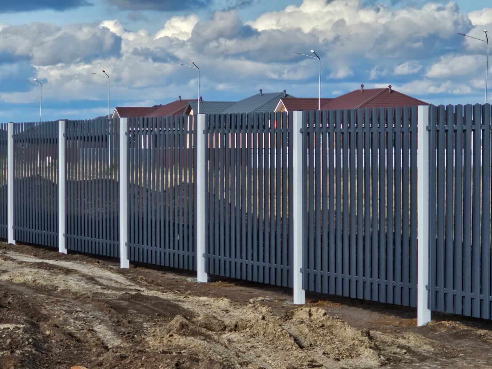 Забор из евроштакетника 234м RAL7024/7024 Серый Графит двусторонний в Кременкуле