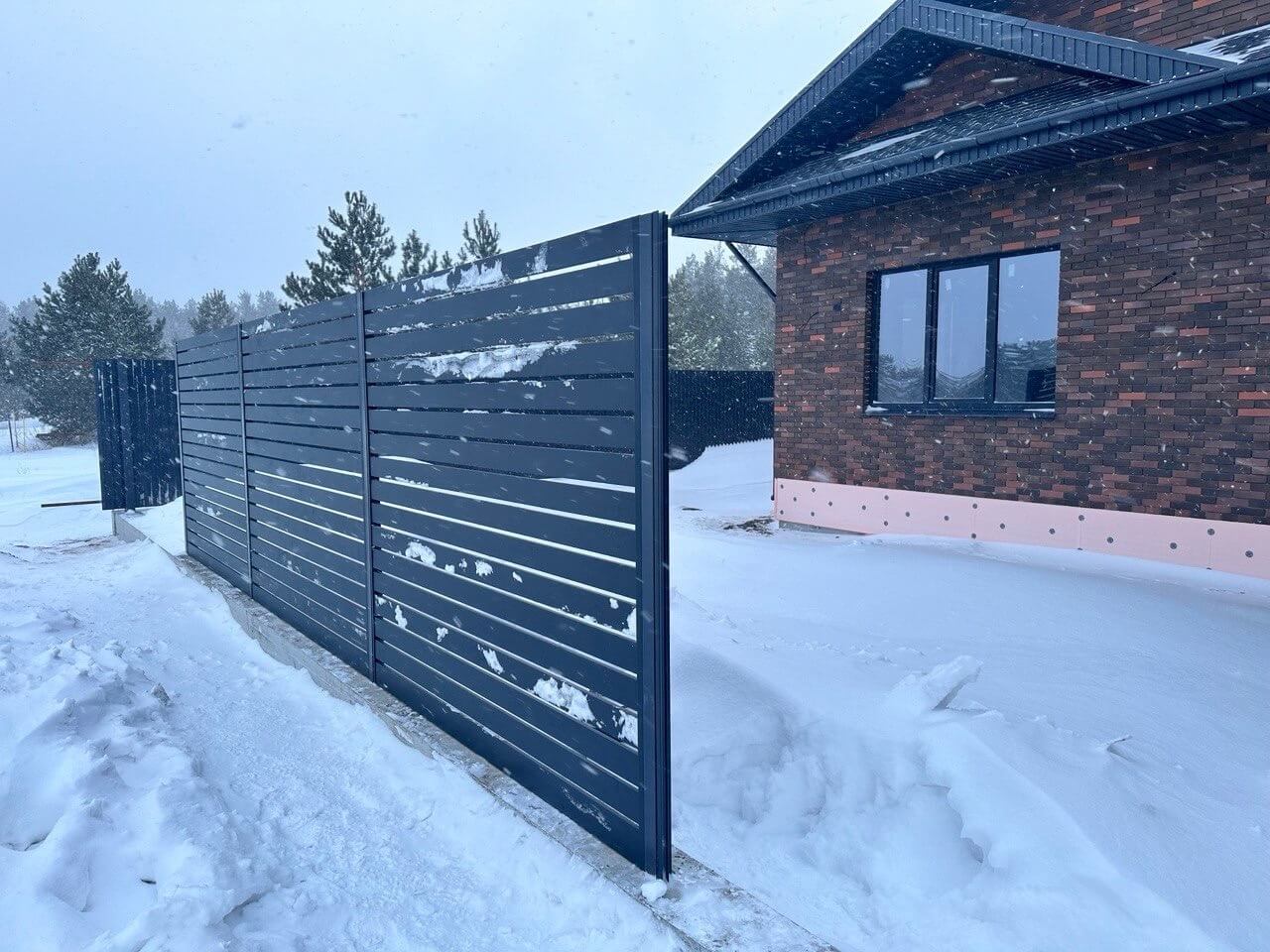 Забор-ранчо из металлопланкена 26м RAL7024 Серый Графит МАТТЕ в Кременкуле