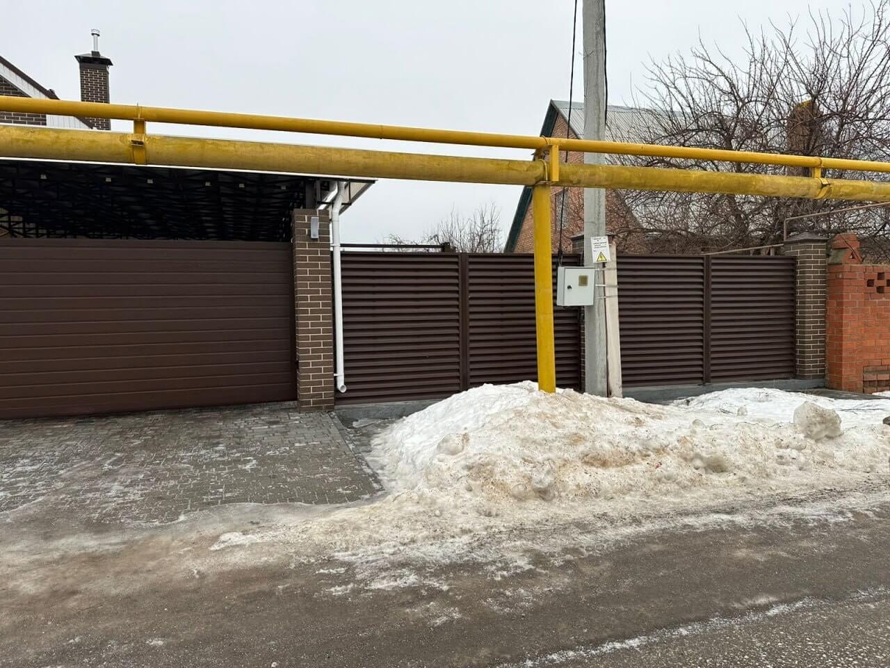 Забор-жалюзи из ламелей еврожалюзи 47м Мореный Дуб Printech фото 1 в Кременкуле