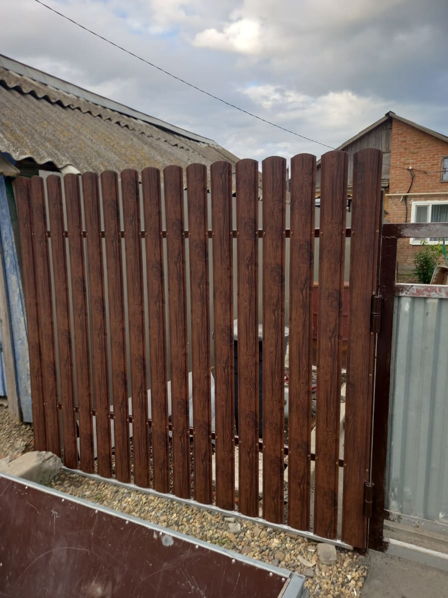 Забор из евроштакетника 2м Античный Дуб SteelArt двусторонний в Кременкуле