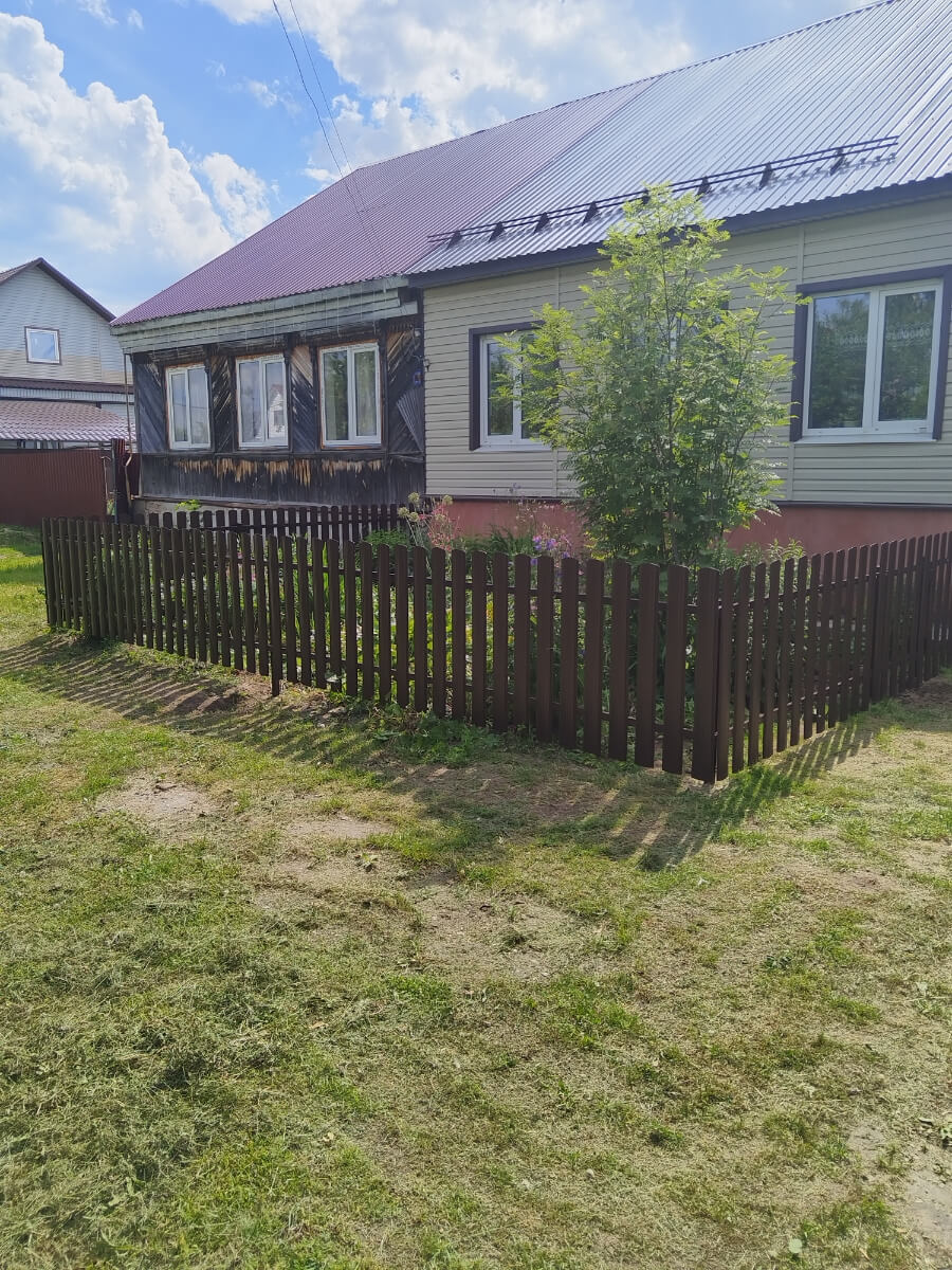 Забор из евроштакетника 18м RAL8017/8017 Шоколад двусторонний в Кременкуле