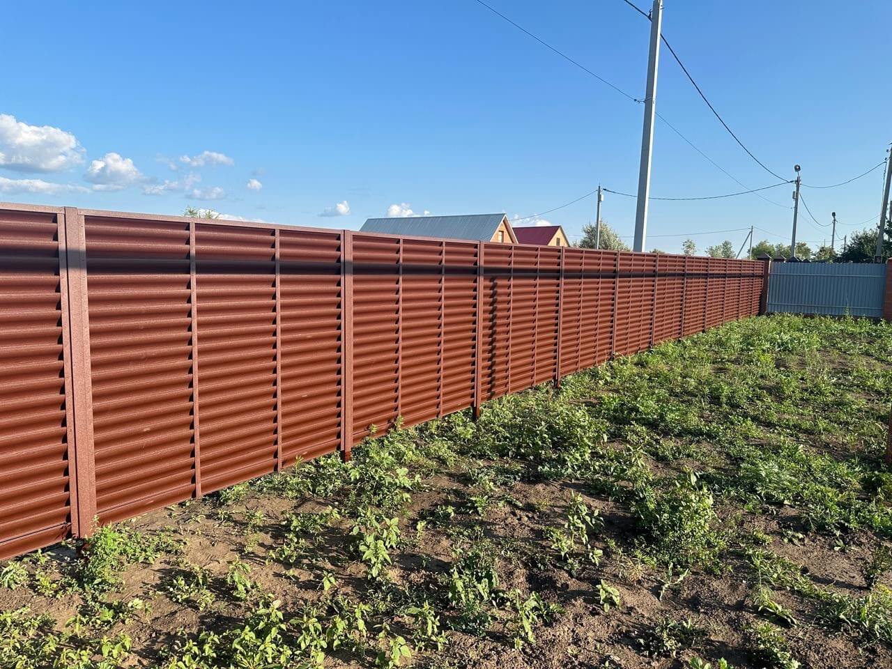 Забор из ламелей Еврожалюзи 53м RAL8017/8017 Шоколад двусторонний МАТТЕ в Кременкуле