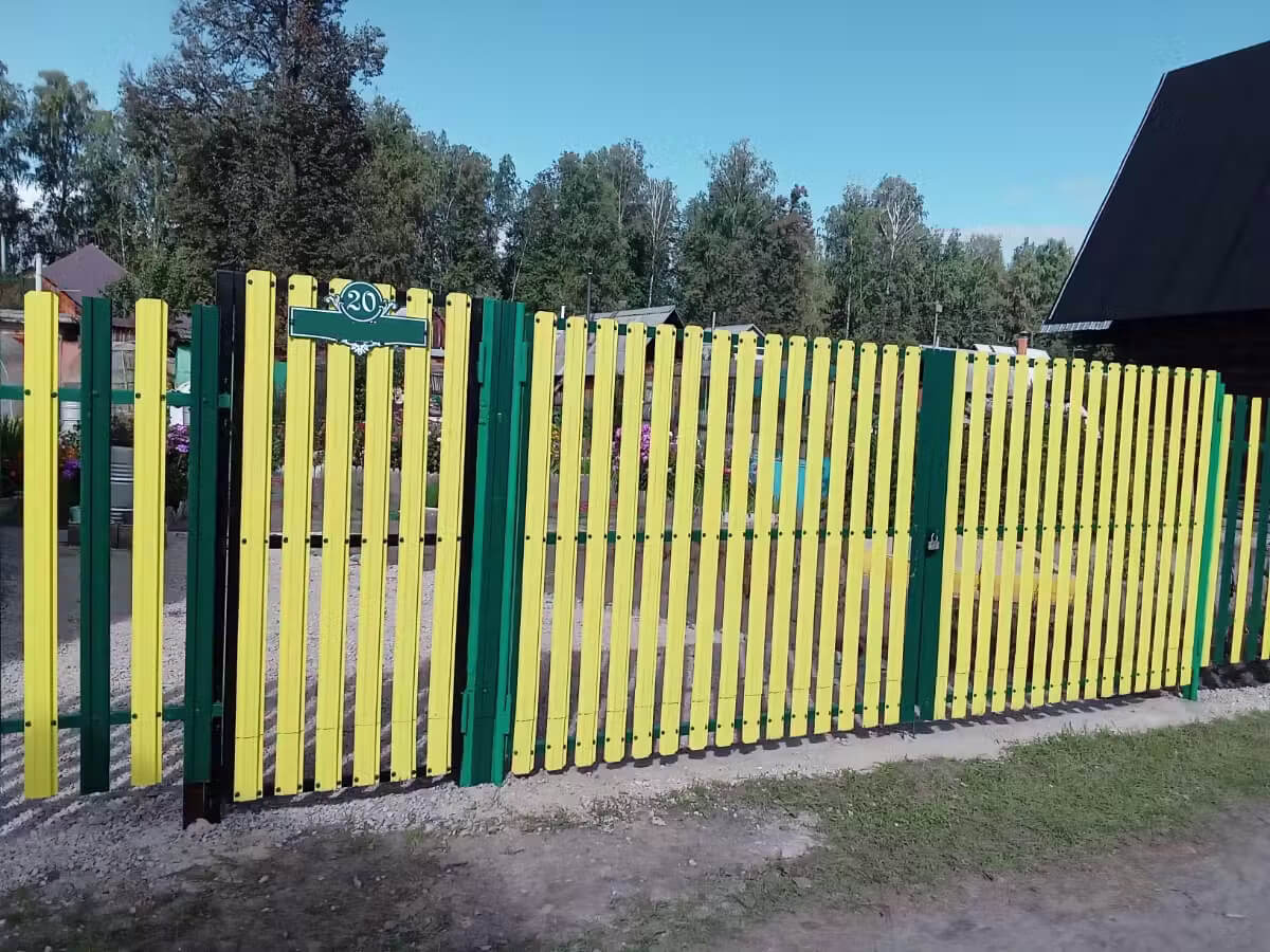 Забор из евроштакетника 13м RAL1018 Желтый в Кременкуле