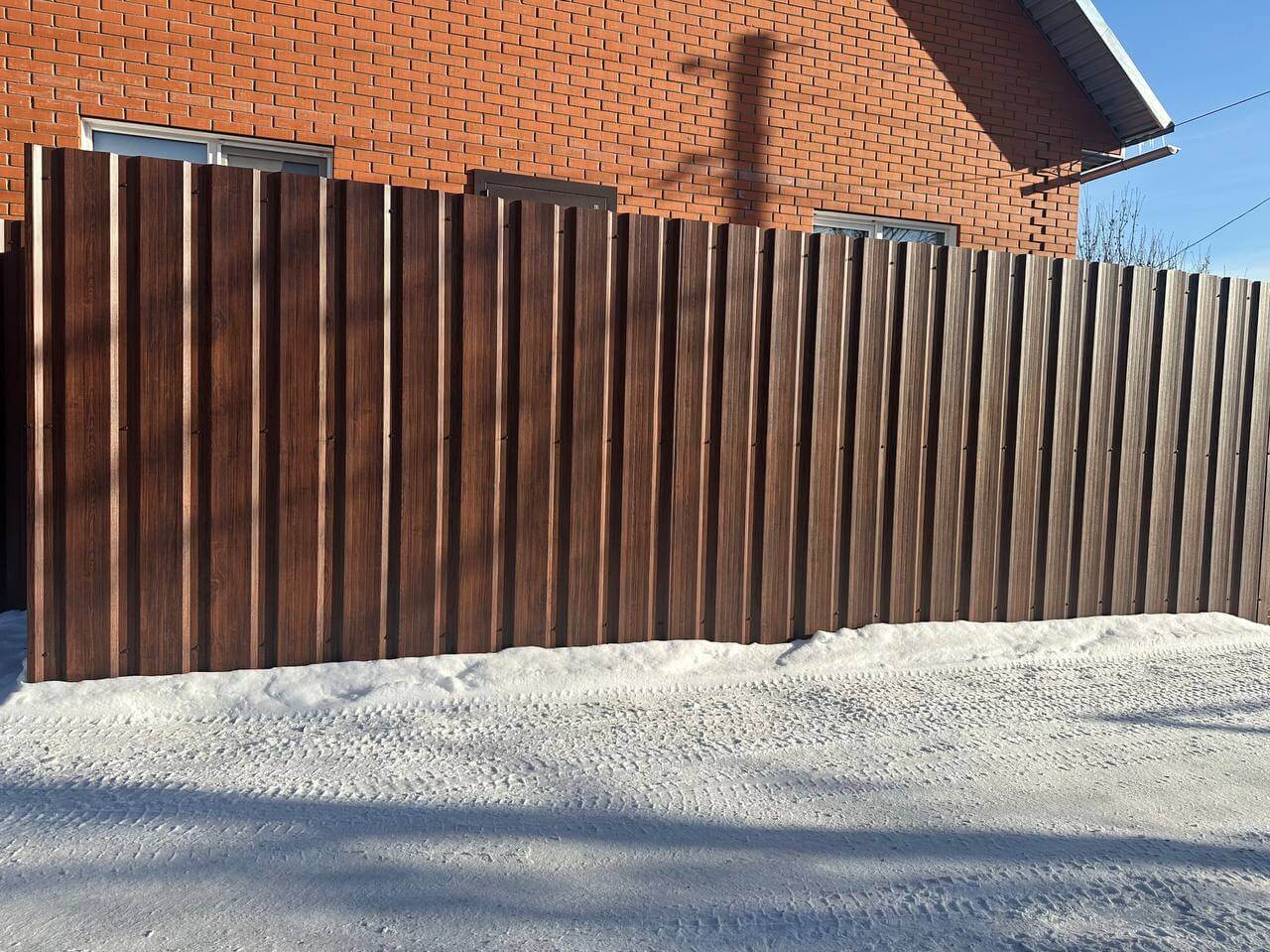 Забор из профнастила НС-21 22м Античное Дерево Принтек фото 4 в Кременкуле