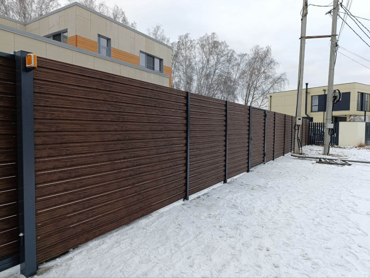 Забор-ранчо из евроштакетника 58м Темный Каштан 3D Принтек фото 4 в Кременкуле
