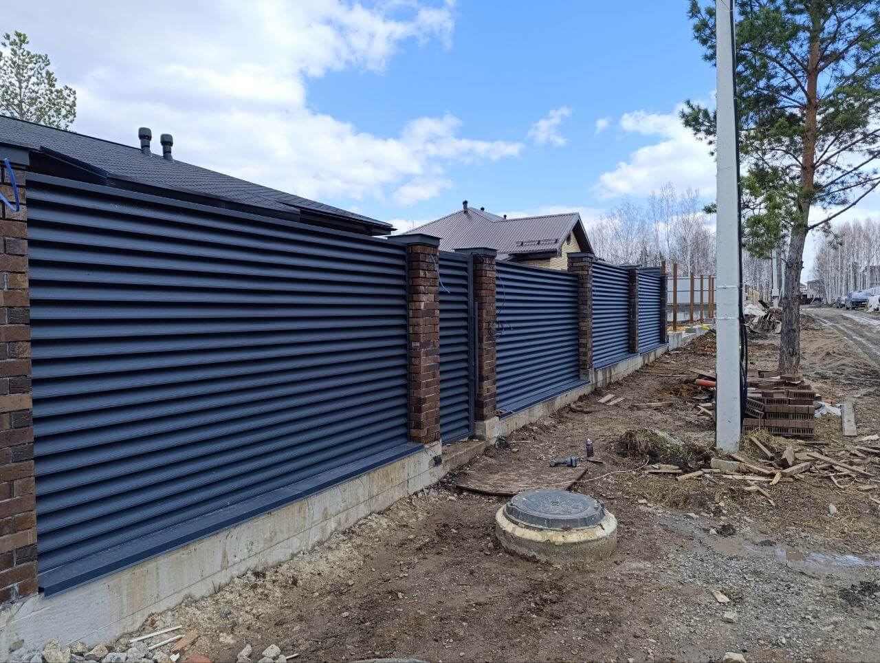Забор из ламелей Еврожалюзи 34м RAL7024 Серый Графит МАТТЕ фото 1 в Кременкуле