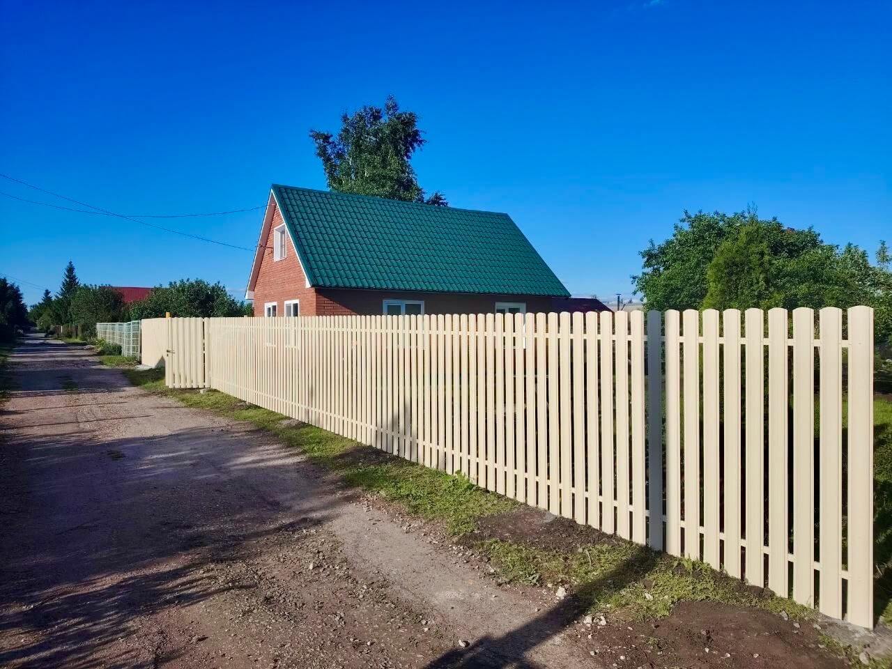 Забор из евроштакетника 16м RAL1015/1015 Слоновая Кость двусторонний в Кременкуле