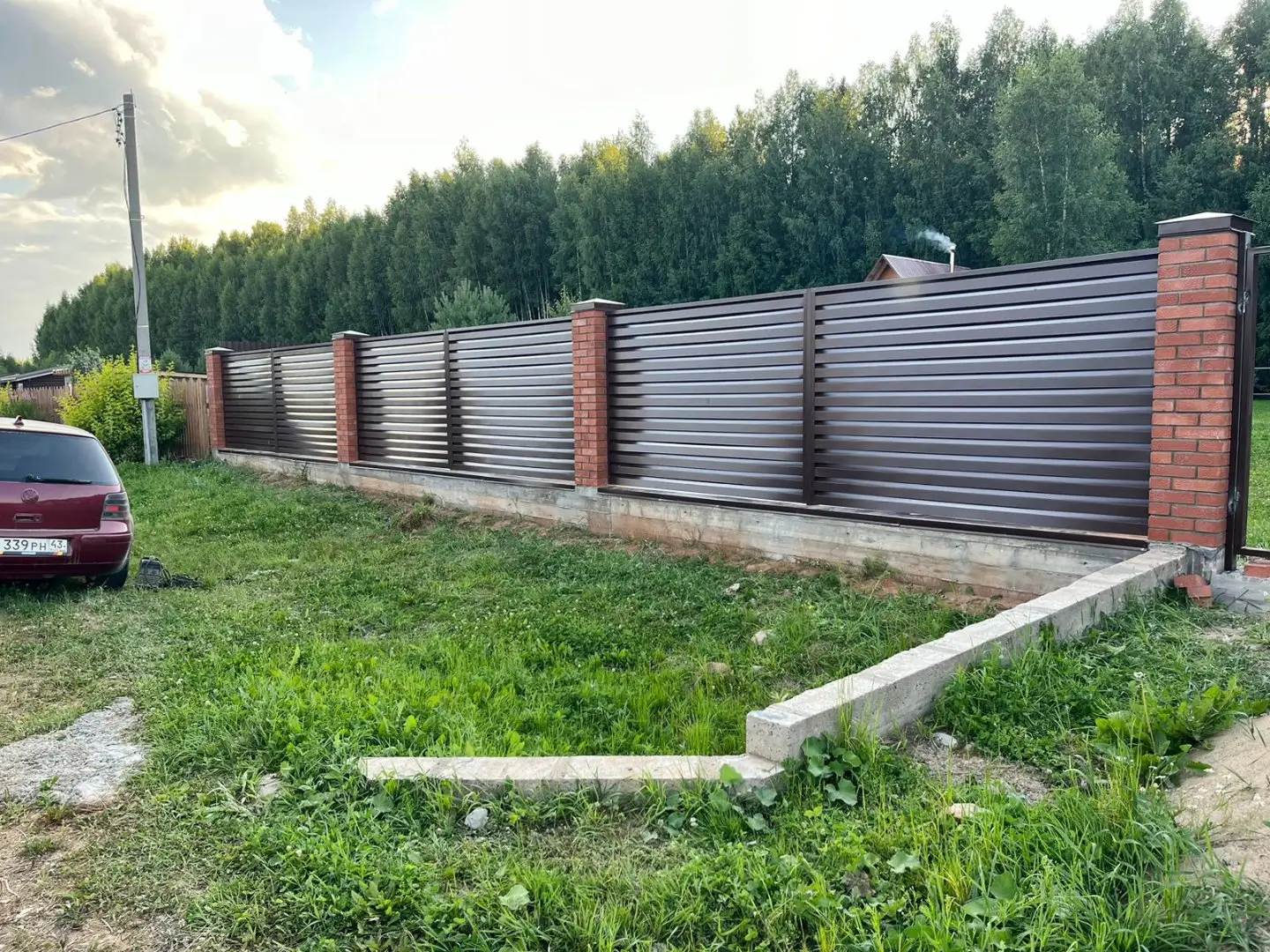 Забор-жалюзи из ламелей Хай-Тек 26м RAL8017/8017 Шоколад двусторонний в Кременкуле