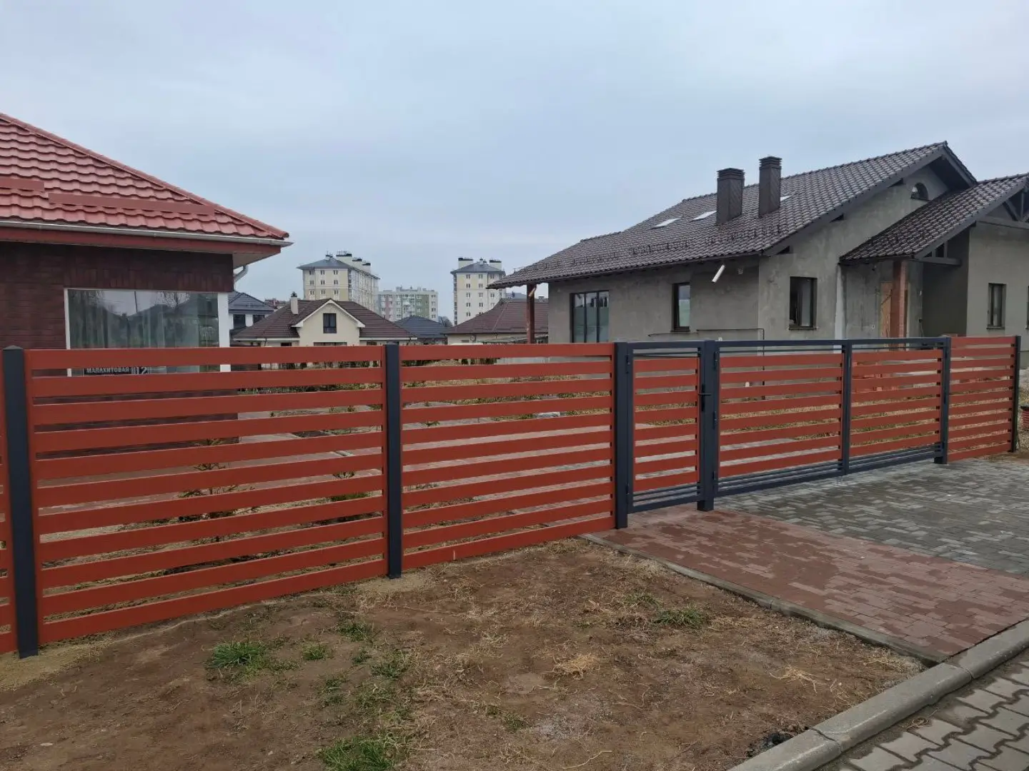 Забор-ранчо из металлопланкена 18м RAL8004 Терракотовый в Кременкуле